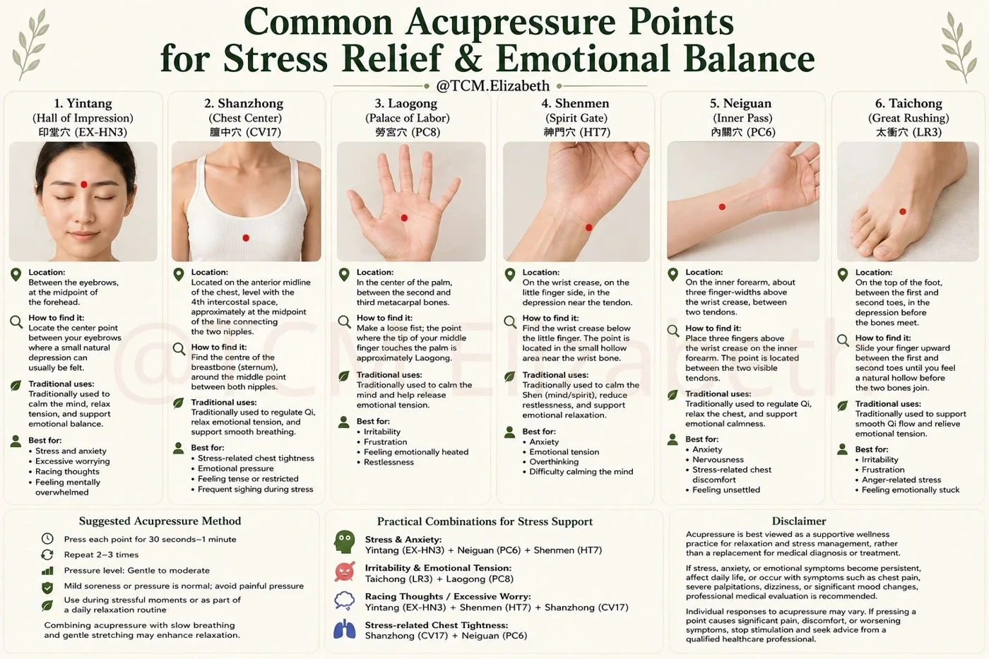 acupressure for stress, anxiety, irritibilty