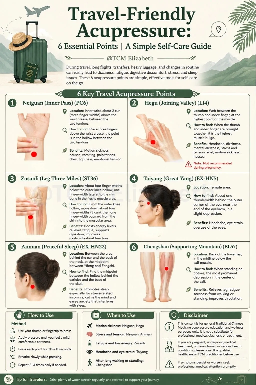 Travel-Friendly Acupressure: 6 Essential Points (Chinese Medicine)